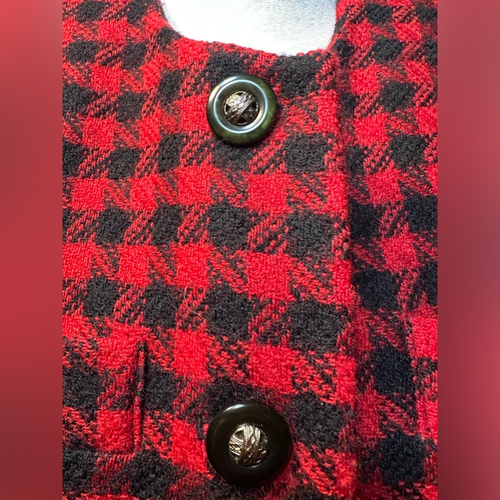 Vintage 90s Amanda smiths petites woman plaid wool blazer size 6p - Picture 14 of 14